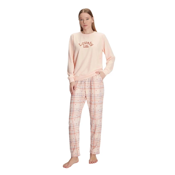 Anıl 11307 Anıl 11307 Pamuklu Kışlık Uzun Kol Kadın Pijama Takım