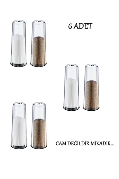 6'lı Mika Kristal Tuzluk Biber Baharat Sunum Seti Cam Değildir.