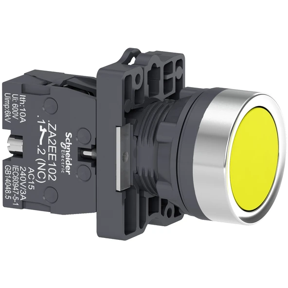 Schneider Electric XA2EA51 22mm Sarı Yaylı Buton - 1