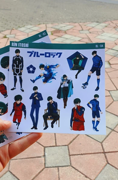 BlueLock-Rin İtoshi-parlak kağıt -2li sticker set-telefon süsleme Blue Lock etiket - 6