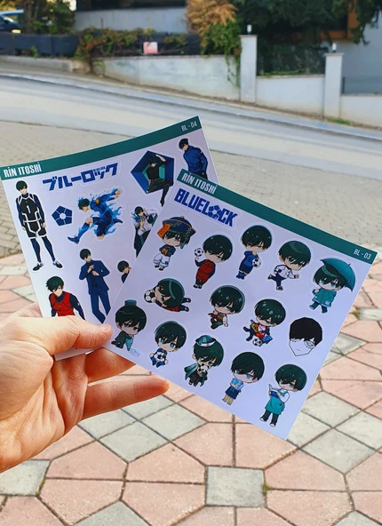 BlueLock-Rin İtoshi-parlak kağıt -2li sticker set-telefon süsleme Blue Lock etiket - 8