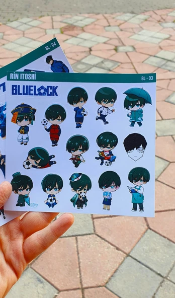 BlueLock-Rin İtoshi-parlak kağıt -2li sticker set-telefon süsleme Blue Lock etiket - 7