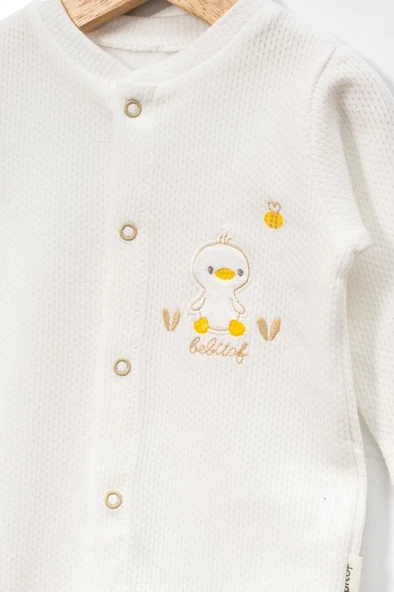 Bebitof %100 Pamuk Sevimli Civciv Desenli 10 Parça Kutulu Yenidoğan Hastane Çıkışı Zıbın Seti BBTF.EKR.10130 - 3