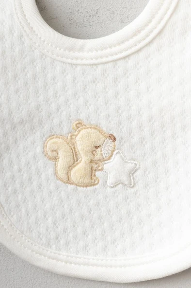 Bebitof %100 Pamuk Sevimli Yıldızlı Sincaplar Desenli 10 Parça Kutulu Yenidoğan Hastane Çıkışı Zıbın Seti Ekru BBTF.EKR.10118 - 3