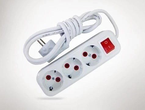 2 Metre Kablolu Anahtarlı 3 Lü Topraklı Grup Priz ürün görseli 1