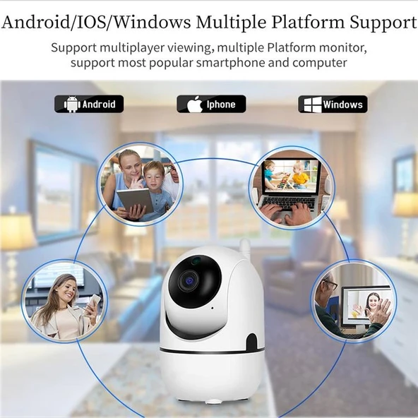 Ev Güvenlik 1080p Wifi Akıllı Kamera Bebek Monitör Hareket Algılama Sesli Alarm Ses Dinleme Gece Görüş Tf Kart Bulut Depolama Bebek Kamerası - Resim 3