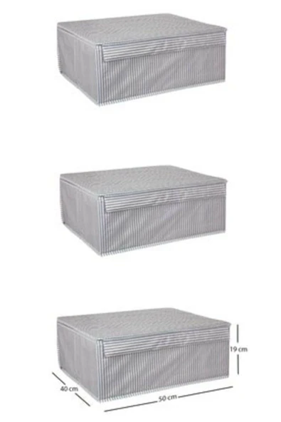 Baza Altı Boy Çok Amaçlı Düzenleyici Kutu Organizer Cırt Cırtlı Hurç 19cm X 40cm X 50cm (10 Adet) - Resim 3