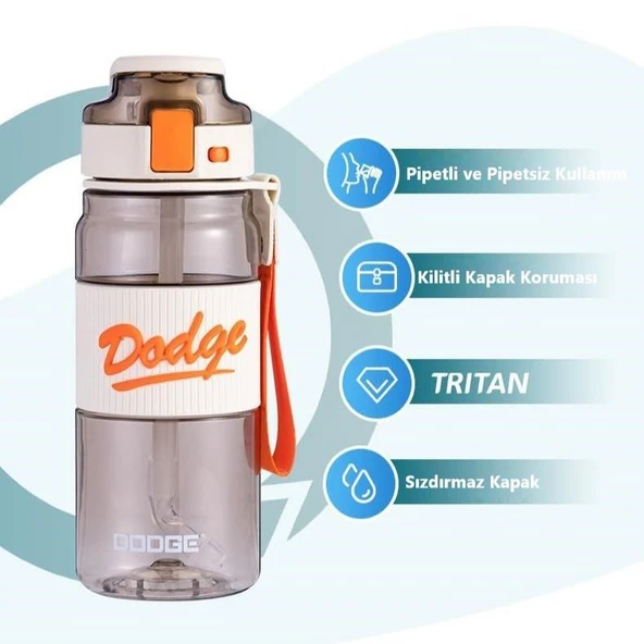 Dodge Su Matarası Tritan Turkuaz 670Ml - Resim 6