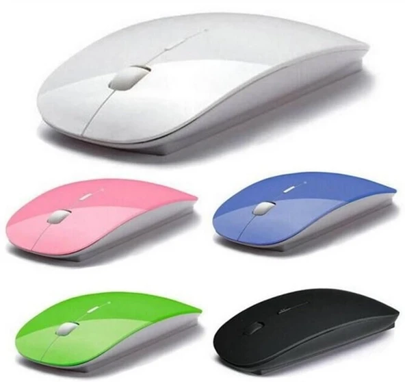 Ultra İnce Usb Bilgisayar Pc Dizüstü Masaüstü Kablosuz Mouse (beyaz) - Resim 2