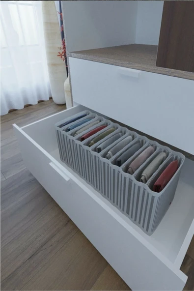 11 Bölmeli Dolap Ve Çekmece Içi Düzenleyici Akordiyon Organizer M-00500 (3 Adet) 00517 - Resim 3