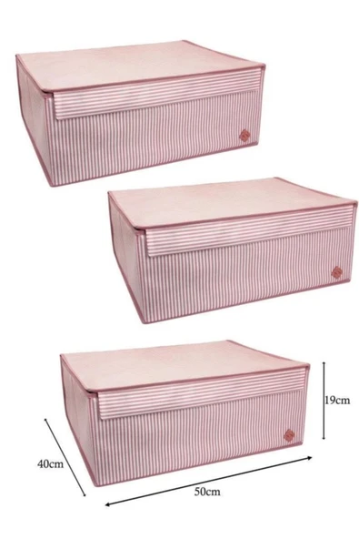 Düzenleyici Kutu Organizer Cırtlı Saklama Hurç Maxi Boy 30cm X 40cm X 50cm (5 Adet) - Resim 3