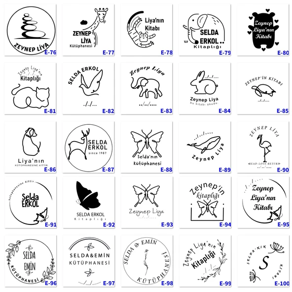 Kişiye Özel En Tatlı Kitap Kurdu Seti - Ahşap Damga ve İsimli Madalya - E Serisi - 5