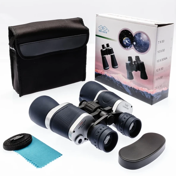 7x50 Güneş Filtreli Profesyonel El Dürbünü 1000m/56m – Mavi - Resim 3