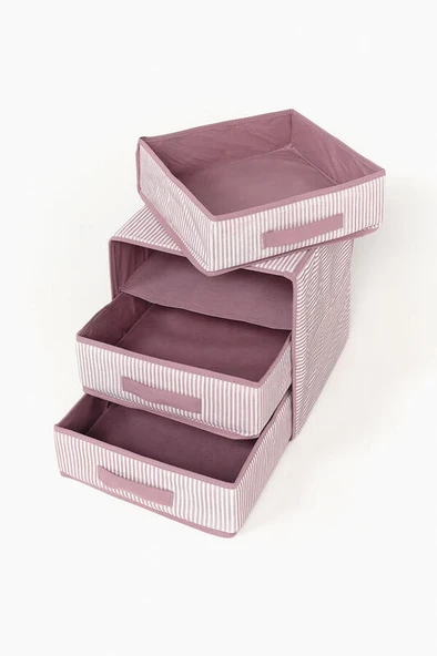 3 Bölmeli Çekmece , Çok Amaçlı Organizer - Çorap Çamaşır Organizer - Masa Üstü Düzenleyici - Resim 6