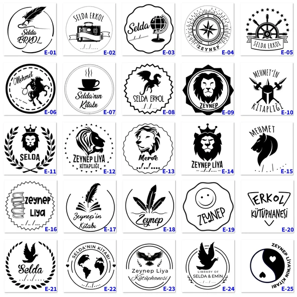 Kişiye Özel Kitap Sever Seti - Mühür, Madalya ve Beyaz Kupa Bardak E Serisi - 2