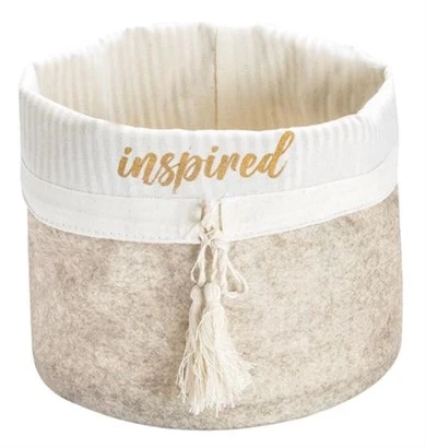 Yuvarlak Katlanabilir Çok Amaçlı Saklama Organizer Kutu Keçe Sepet (3 Boy) - Resim 6