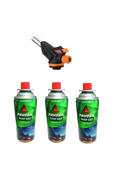 3 Kartuşlu Çakmak Pürmüz Seti  - Turbo Tourch Kamp Piknik Pürmüz Seti ürün görseli 1