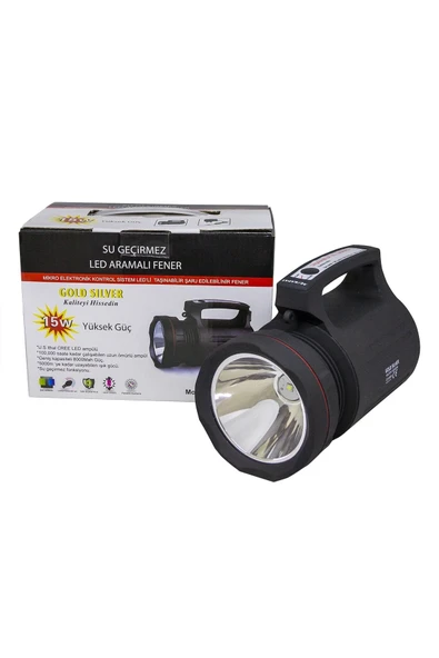 Gs-8006 Parlak Ledli Taşınabilir Şarj Edilebilir El Feneri 15w - Resim 4