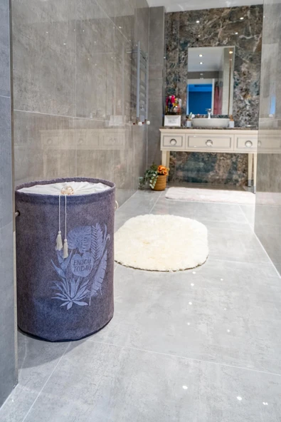 Torbalı Ve Kulplu Püskül Detaylı Düzenleyici Çok Amaçlı Organizer Keçe Sepet -03631 - Resim 5