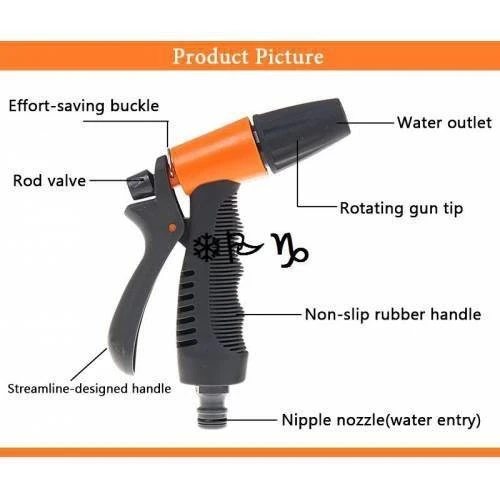 Yüksek Basınçlı Su Püskürtme Tabancası Sulama Bahçe Hortumu Tazyikli Püskürtme Fıskiye - Resim 3