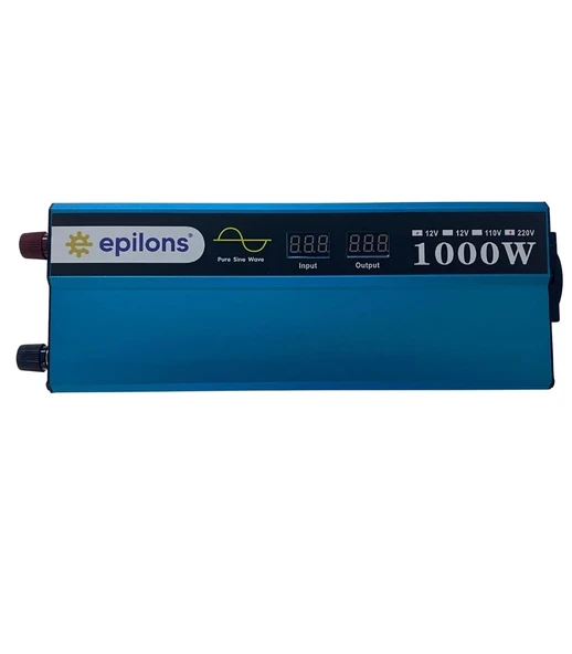 Epilons 12v 1000w Tam Sinus İnverter 220v Çevirici Taşınabilir Güç Kaynağı - Resim 3
