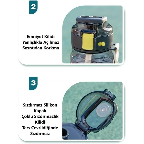 Dodge Su Matarası Tritan Turkuaz 670Ml - Resim 3