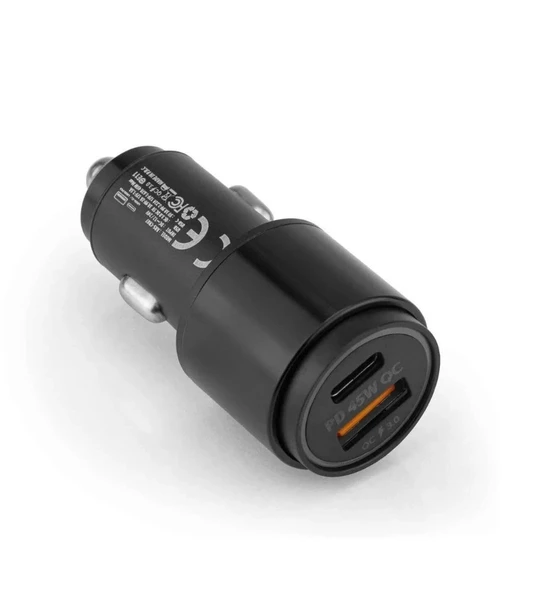 45w Pd Usb Oto Şarj Kafa Hızlı Şarj Çakmaklık Adaptörü, Usb-c Ve Usb-a Çıkışlı, İphone Ve Android Uyumlu - Resim 2