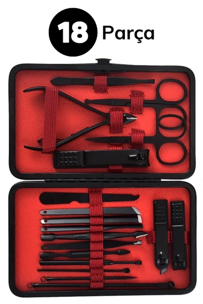 18 Parça Çanta Tipi Manikür Pedikür Tırnak Bakım Seti - Resim 5