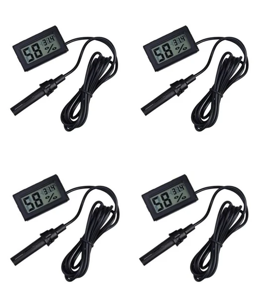 4 Adet Dijital Ekran Sıcaklık Ve Nem Ölçer - Termometre Higrometre Kuluçka ürün görseli