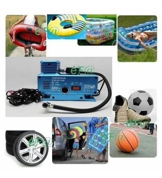 220 Volt-12 Volt 250 Psi Geniş Uygulama Yelpazesi Kompresör Lastik Hava Şişirme Oto Pompası - Resim 4
