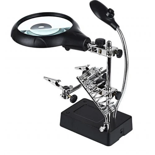 -masa Üstü Mandallı ,2.5x90mm, 7.5x34mm Mercekli ,adaptörlu Işıklı Büyüteç ürün görseli