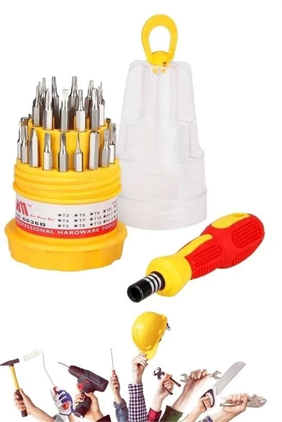 Orta 31 Parça Hassas Tornavida Bits Uç Seti Yumurta Tornavida - Resim 7