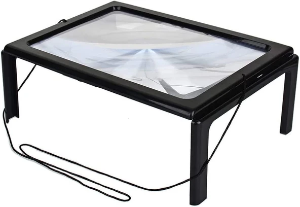 -yaşlılar İçin  A4 Boyutu Masa Tipi Işıklı Okuma Büyüteç Th-275205b - 3