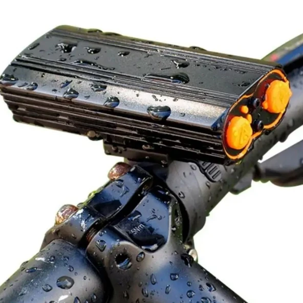 Şarj Göstergeli Uzun Menzil Su Geçirmez Led Bisiklet Feneri 1600 Lumen - Resim 3