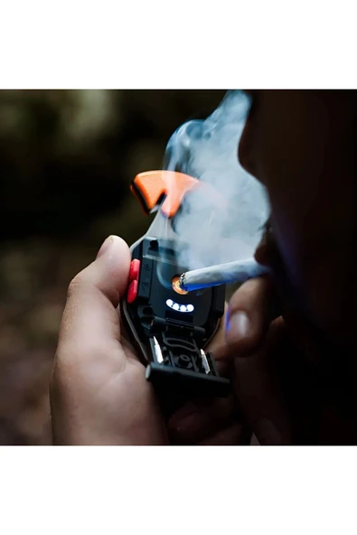 Çok Fonksiyonlu Mini Led Lamba Anahtarlık Ve Çakmak Usb Şarjlı Kamp İçin Taşınabilir 7 Modlu - Resim 3