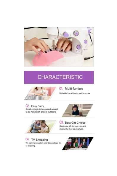 Dikiş Makinesi Sew Whiz Elektrikli Veya Pille Çalışabilen Çift Kademeli Işıklı Mini - Resim 7