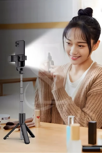 Led Işıklı Selfie Çubuğu Bluetooth Kumandalı Kablosuz Tripot Selfie Monopod Selfie Stick - Resim 8