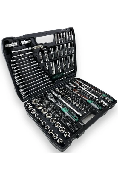 Tam Profesiyonel Germany 72 Diş Eğik Cırcır 216 Parça Lokma Takımı Oto Tamirci Tam Set 1/2-3/8-1/4 - 2
