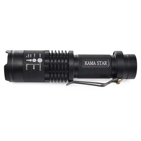 Km 87 Polis Tipi Zoomlu Şarjlı Metal Dağ Kamp Cep Feneri - Resim 2