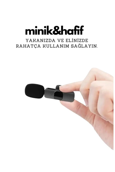 Type-c Çiftli Kablosuz Yaka Mikrofonu Seti - Youtube, Tiktok, Vlog Ve Canlı Yayınlar İçin Telefon Uyumlu Çift Mikrofon - Resim 2