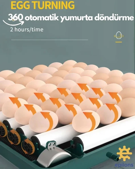 130 Yumurtalık Tam Otomatik Kuluçka Makinesi Wi-fi Kamera Hediyeli Yedek Motorlu Profesyonel Tavuk Kaz Ördek Bıldırcın Güvercin Süs Kuşu İçin İdeal - 5