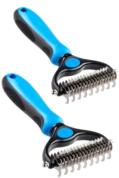 Plastik Saplı Metal Kedi Köpek Bakım Kıtık Tüy Topak Açıcı Tarak 1adet ürün görseli 1