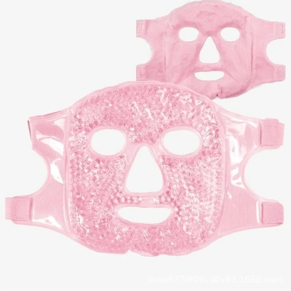 Terapi Jel Yüz Maskesi Soğuk Ve Sıcak Boncuklu Ayarlanabilir Maske (pembe) - 3