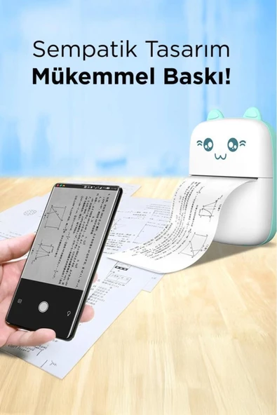 C9 Pembe Mini Yazıcı Taşınabilir Termal Yazıcı Kablosuz Bağlantı Ap Kontrol Cep Yazıcısı - Resim 3