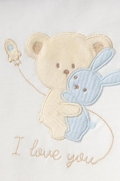 Bebitof %100 Pamuk Sarılan Ayıcık Desenli 10 Parça Kutulu Yenidoğan Hastane Çıkışı Zıbın Seti BBTF.MV.10099 - 5