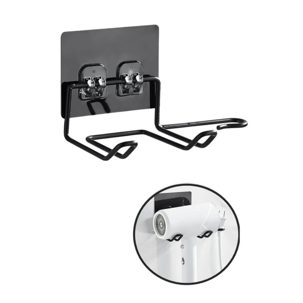 Buffer® Fön Makine Askısı Siyah Yapışkanlı Fön Makine Tutucu - 6
