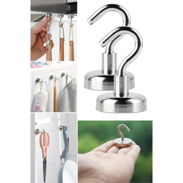 Buffer® Güçlü Manyetik Mutfak,banyolar İçin Çok Amaçlı 2'li Magnet Askı - 6