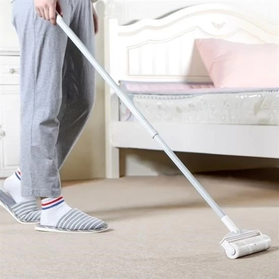 Pratik Temizlik İçin Yapışkanlı Tüy Rulosu 24 Cm Teleskopik Uzayabilen Saplı 2 Yedekli ürün görseli 1