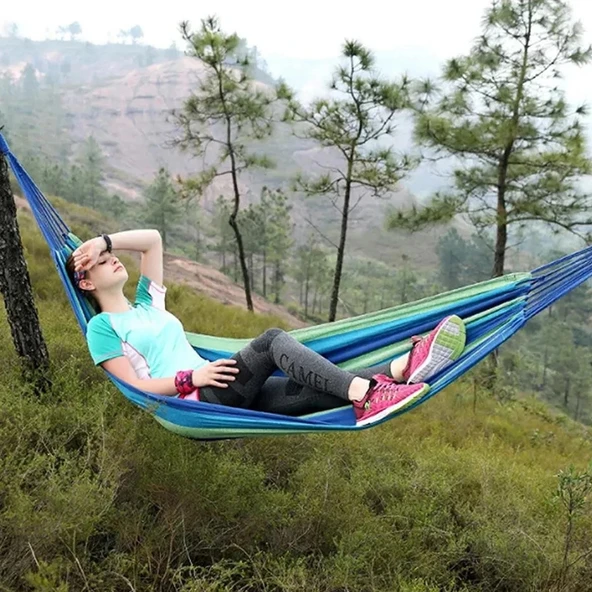 Madfox Tree Bed Lightweight Canvas Hamak Mavi - 8