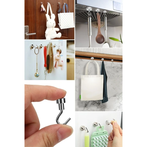 Buffer® Güçlü Manyetik Mutfak,banyolar İçin Çok Amaçlı 2'li Magnet Askı - 8